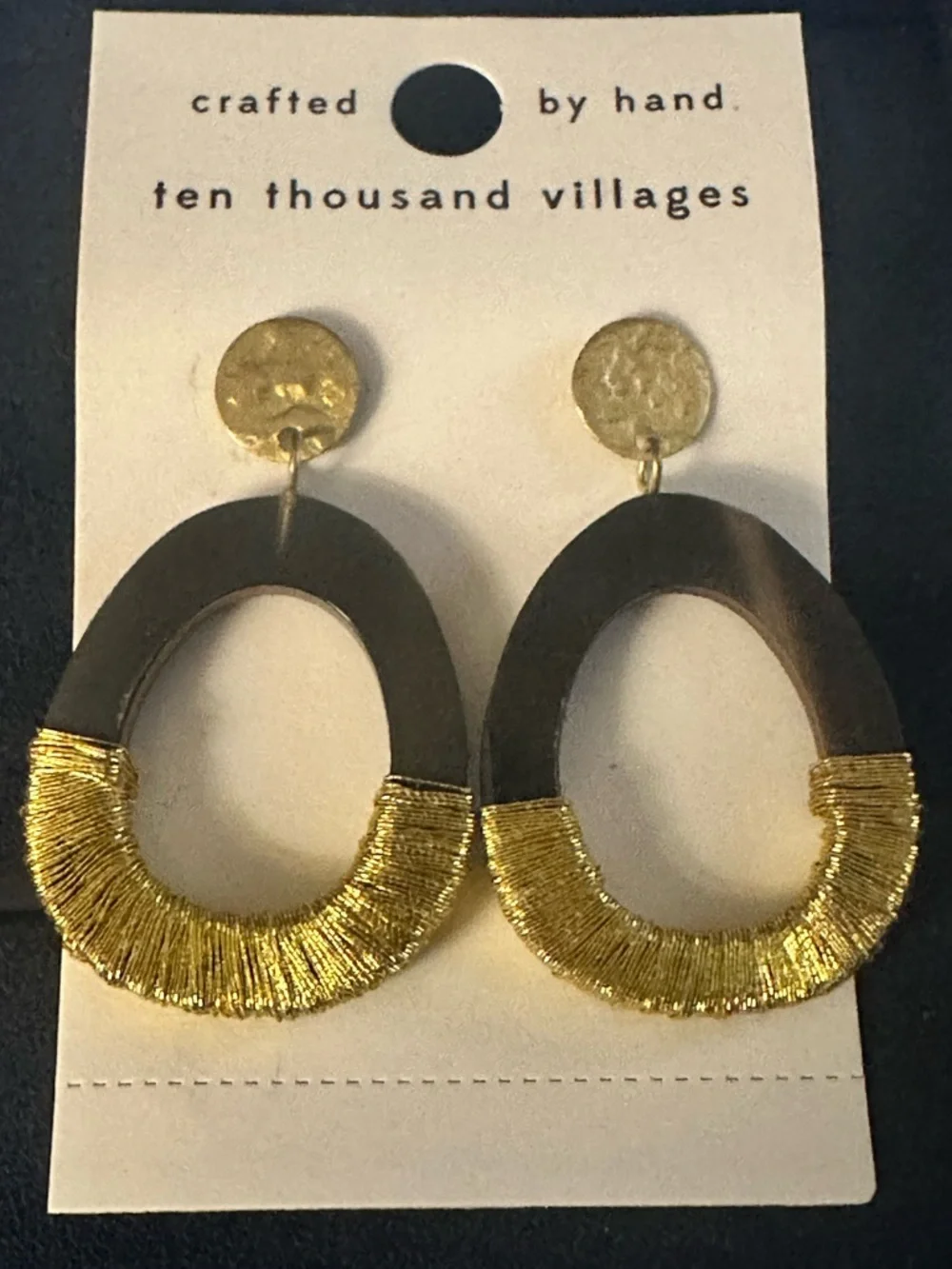 Ten Thousand Villages Duotone Drop Earrings